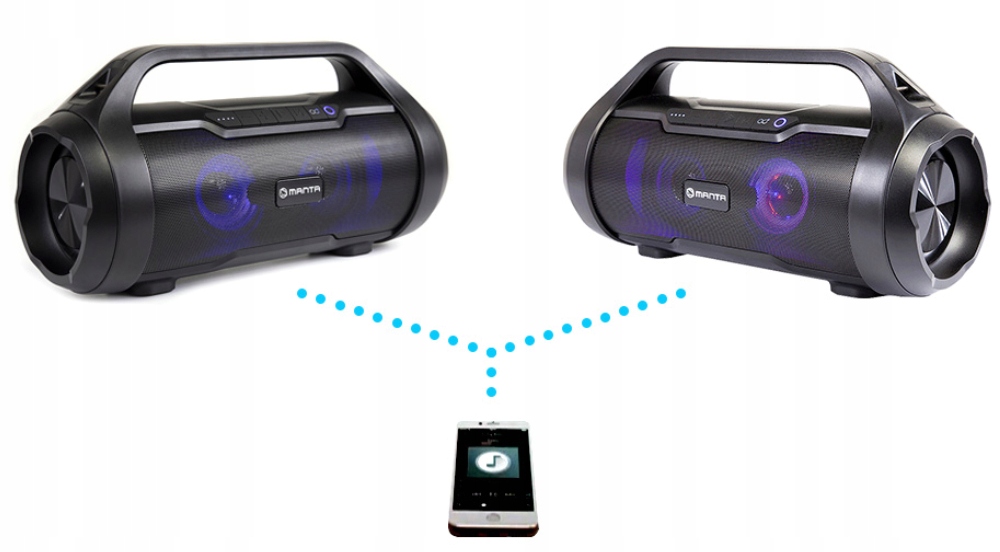 GŁOŚNIK BLUETOOTH BEZPRZEWODOWY USB MANTA SPK215 Zasilanie akumulatorowe