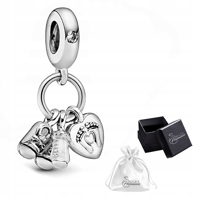 Charms stříbro rhodiované ryzost 925 Kolečko s příchytkami