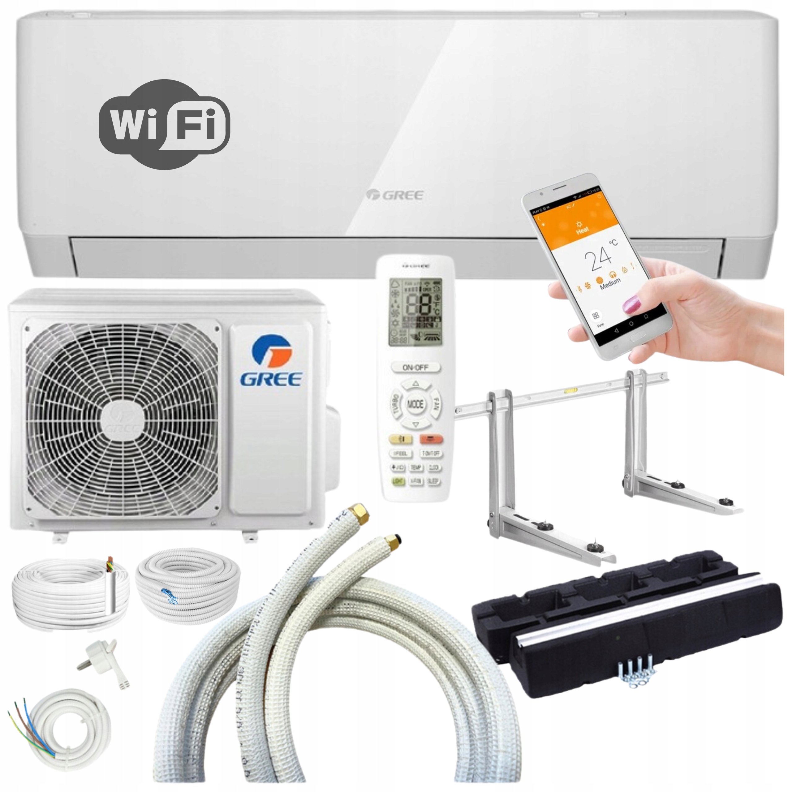 Nástěnná klimatizace Gree Pular 3,2 kW Wi Fi Hotové Kalichy Pro Montáž