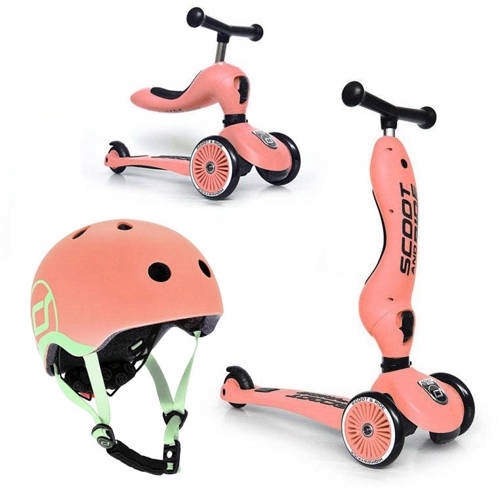 

Scoot and Ride hulajnoga jeździk +kask Xxs-s Peach