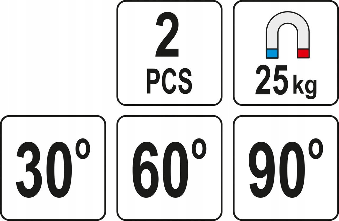 MAGNETYCZNE UCHWYTY SPAWALNICZE 25 KG 2 SZTUKI Kod producenta YT-08722