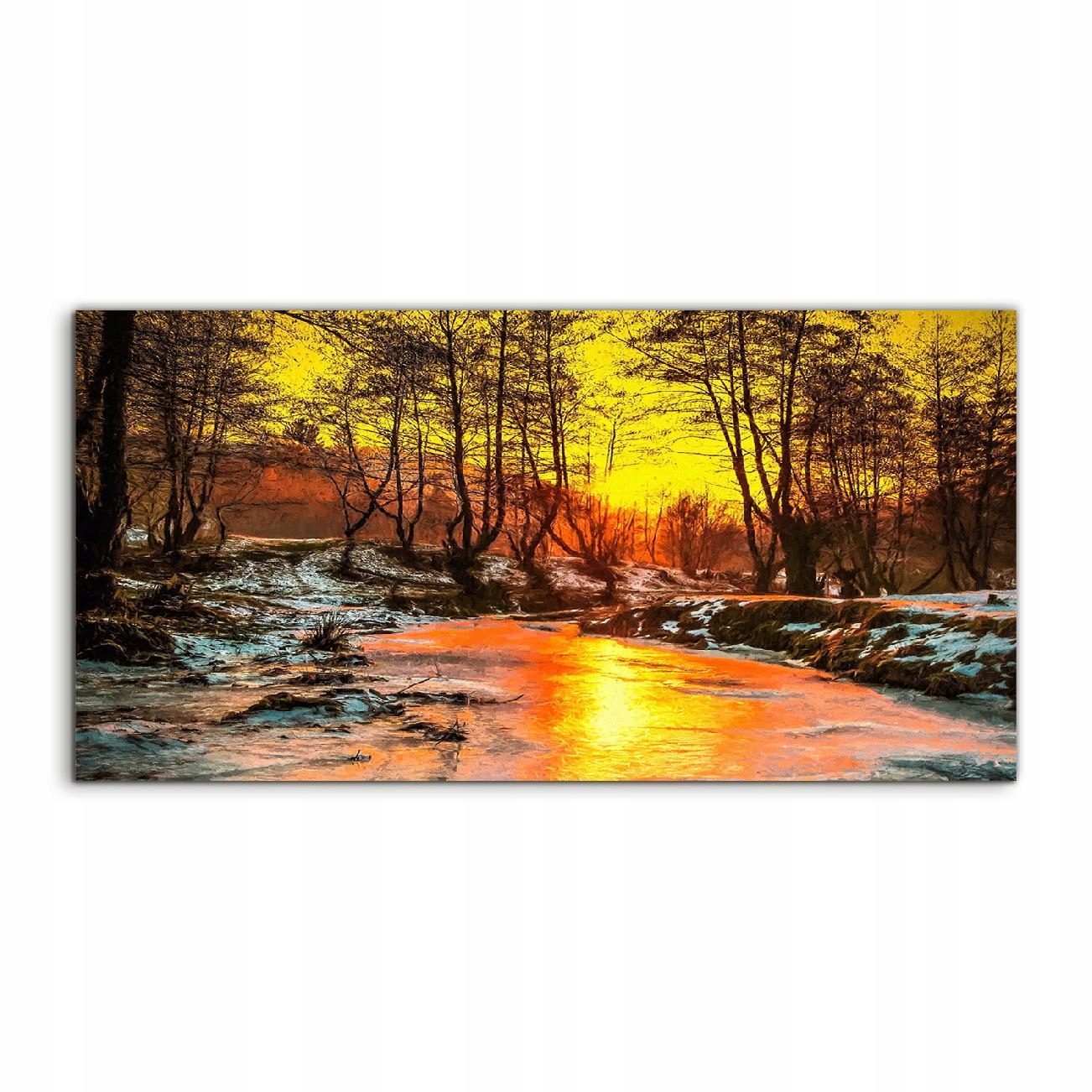 

Fotoobraz 120x60 na prezent Krajobraz Rzeka Śnieg