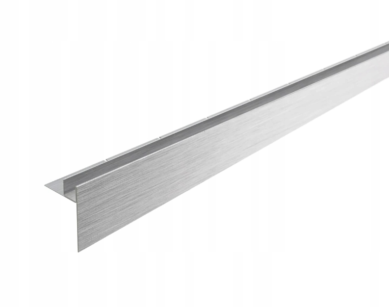 Spádová lišta na sklo Pravá Stříbrná matná 120 cm