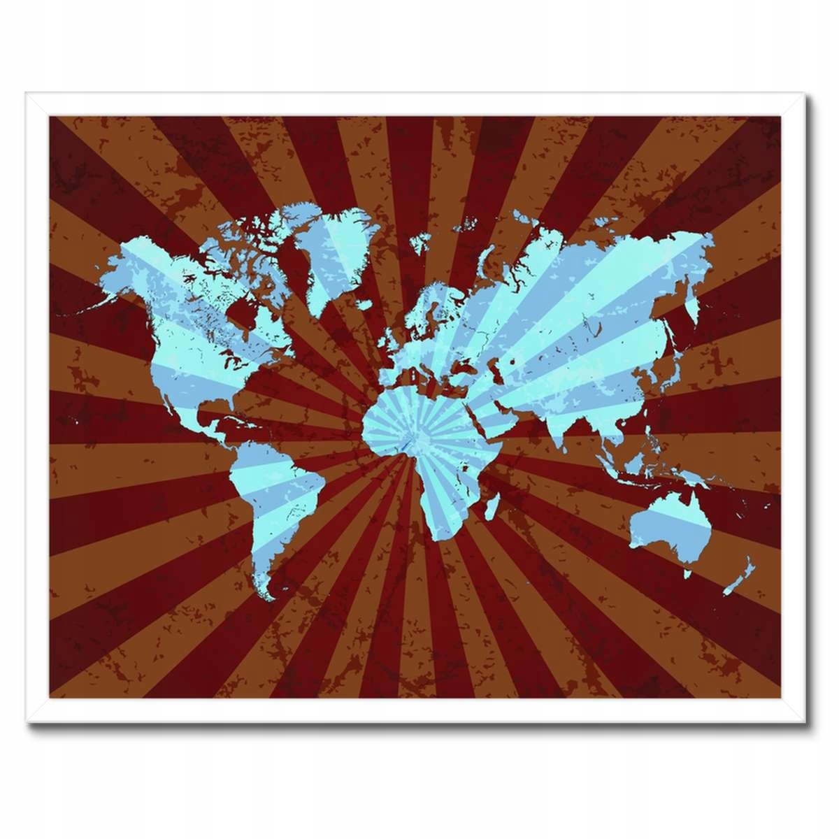 Plakáty v rámu 50x40 Modrá mapa světa
