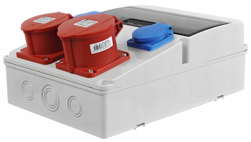 Rozdzielnica stacjonarna budowlana 11M 1x32A 5P 1x16A 2x230V Marka Adelid