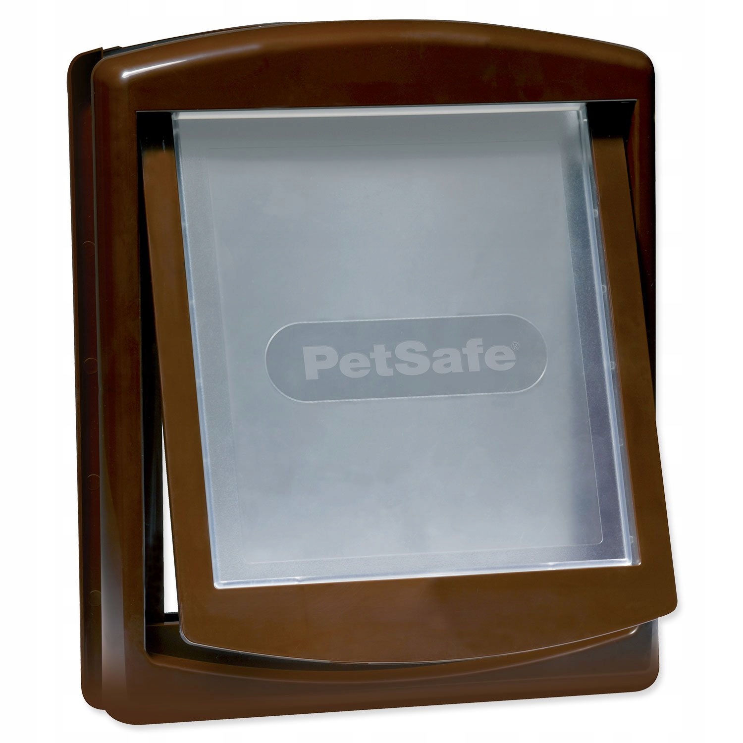 Levně Dvířka PetSafe plastová s transparentním flapem hnědá,výřez 28,1x23,7cm