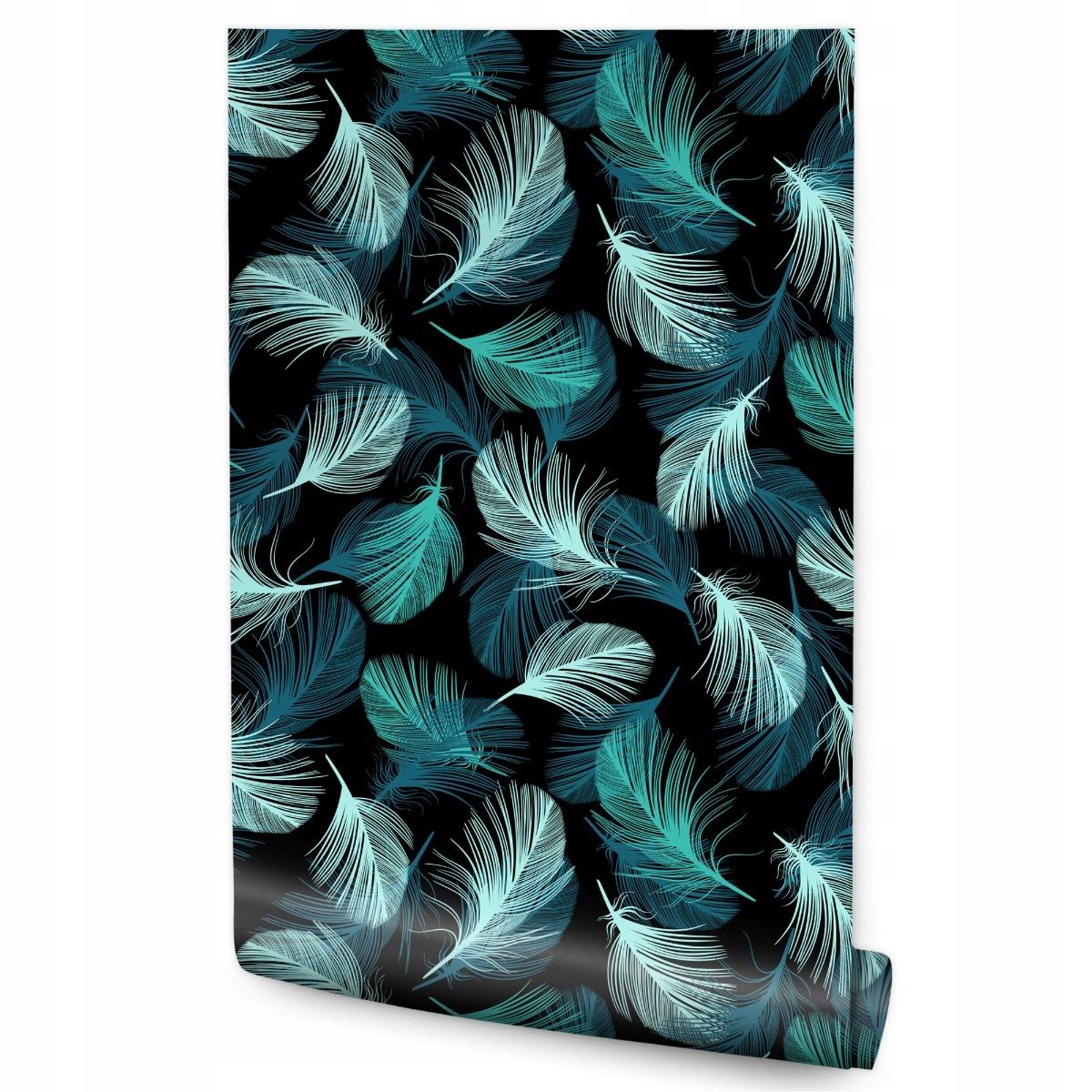 

Tapeta Do Sypialni Turkusowe Pióra Nowoczesny Wzór