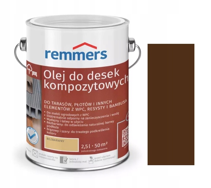 Olej do desek kompozytowych Remmers 2,5 L brązowy
