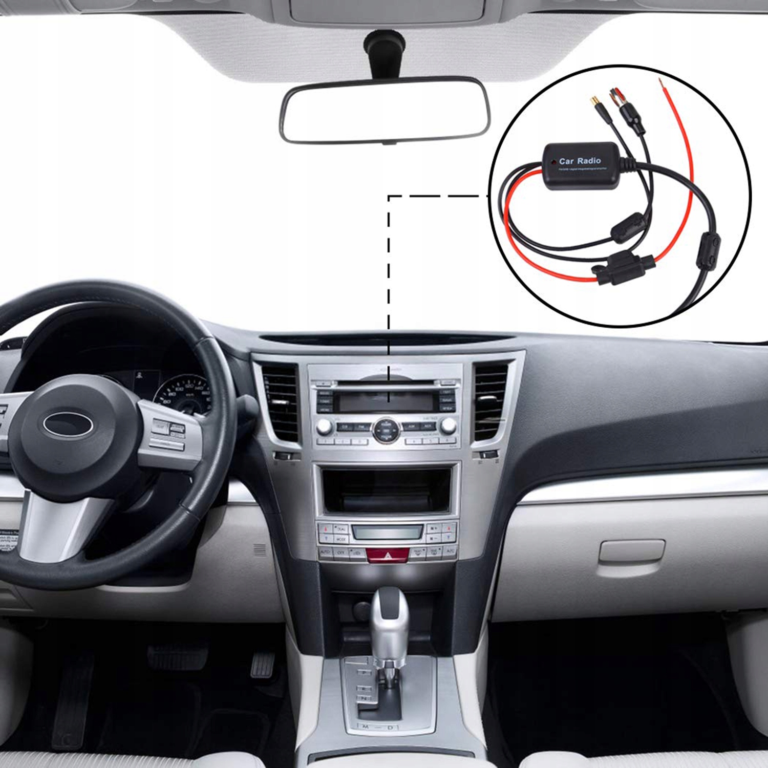 WZMACNIACZ ANTENOWY SYGNAŁU RADIOWEGO DAB+/AM/FM 3w1 12V Z ŚCIĄGACZE KLUCZE Marka Inna