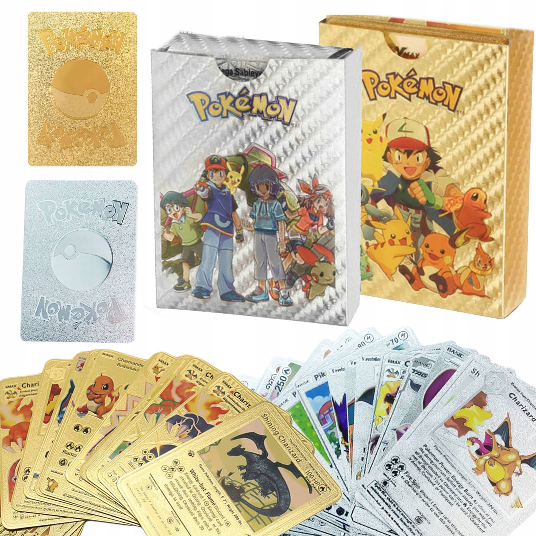 

Karty Pokemon Kolekcjonerskie Srebrne Złote 60 Szt