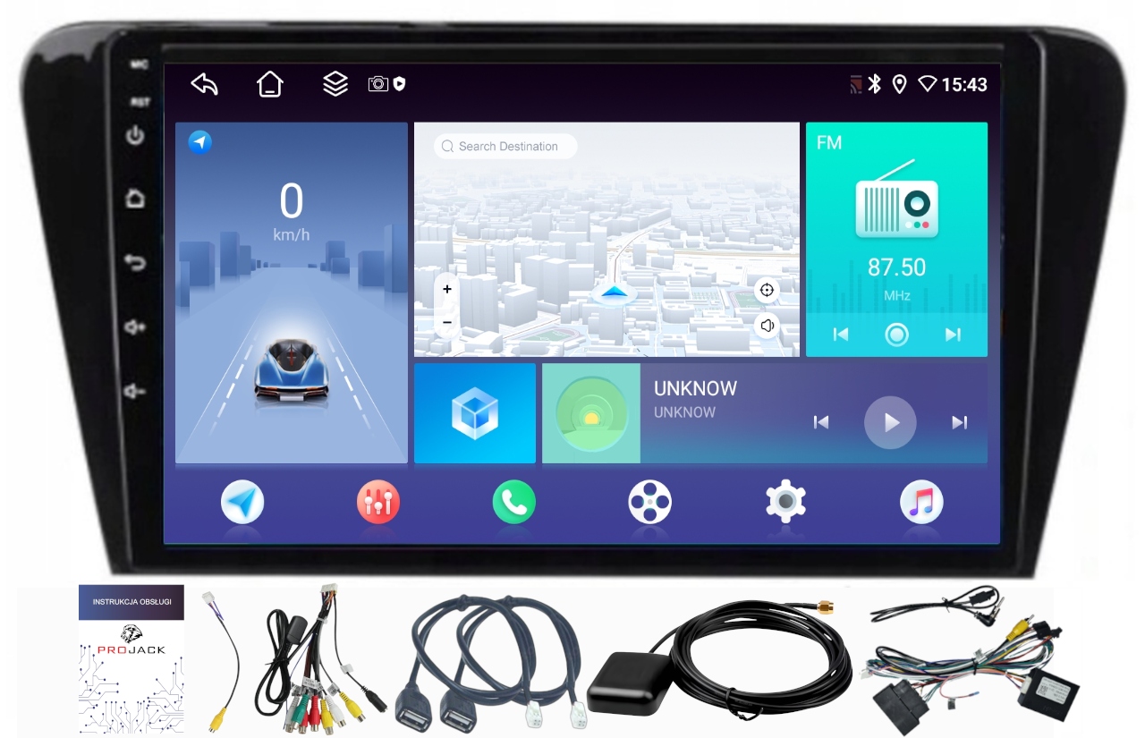 Rádio Navigácia Android Carplay Škoda Octavia 3 2013-2019 4GB 64GB Sim
