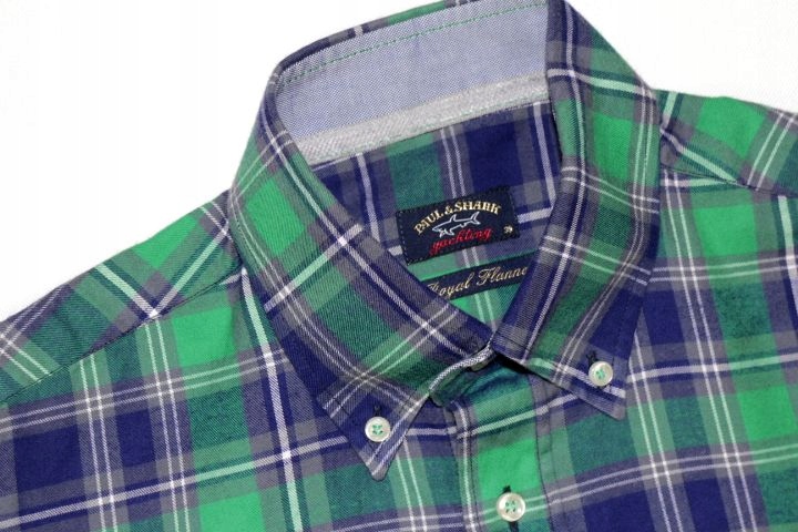 PAUL& SHARK Oryginalna MĘSKA KOSZULA KRATA-M Fason regular