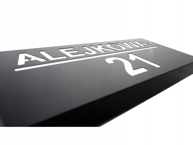 Číslo Na Domov Tabuľa Oceľ Led Podsvietená 48x20 cm