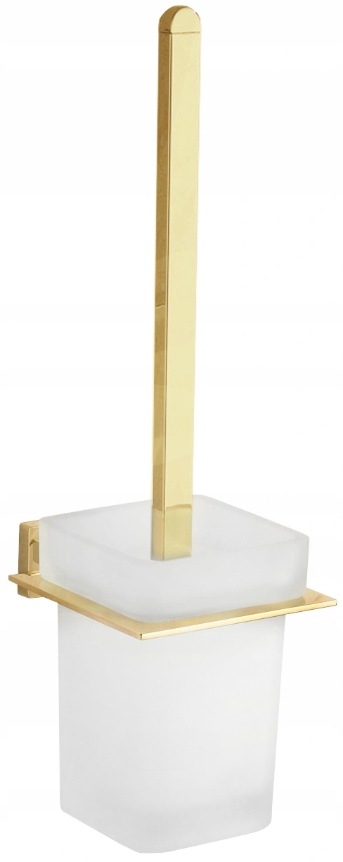 Mexen Arno Zlatý Wc kartáč, Stěnný, Čtvercový, Kov/Sklo, 38x10.5 cm