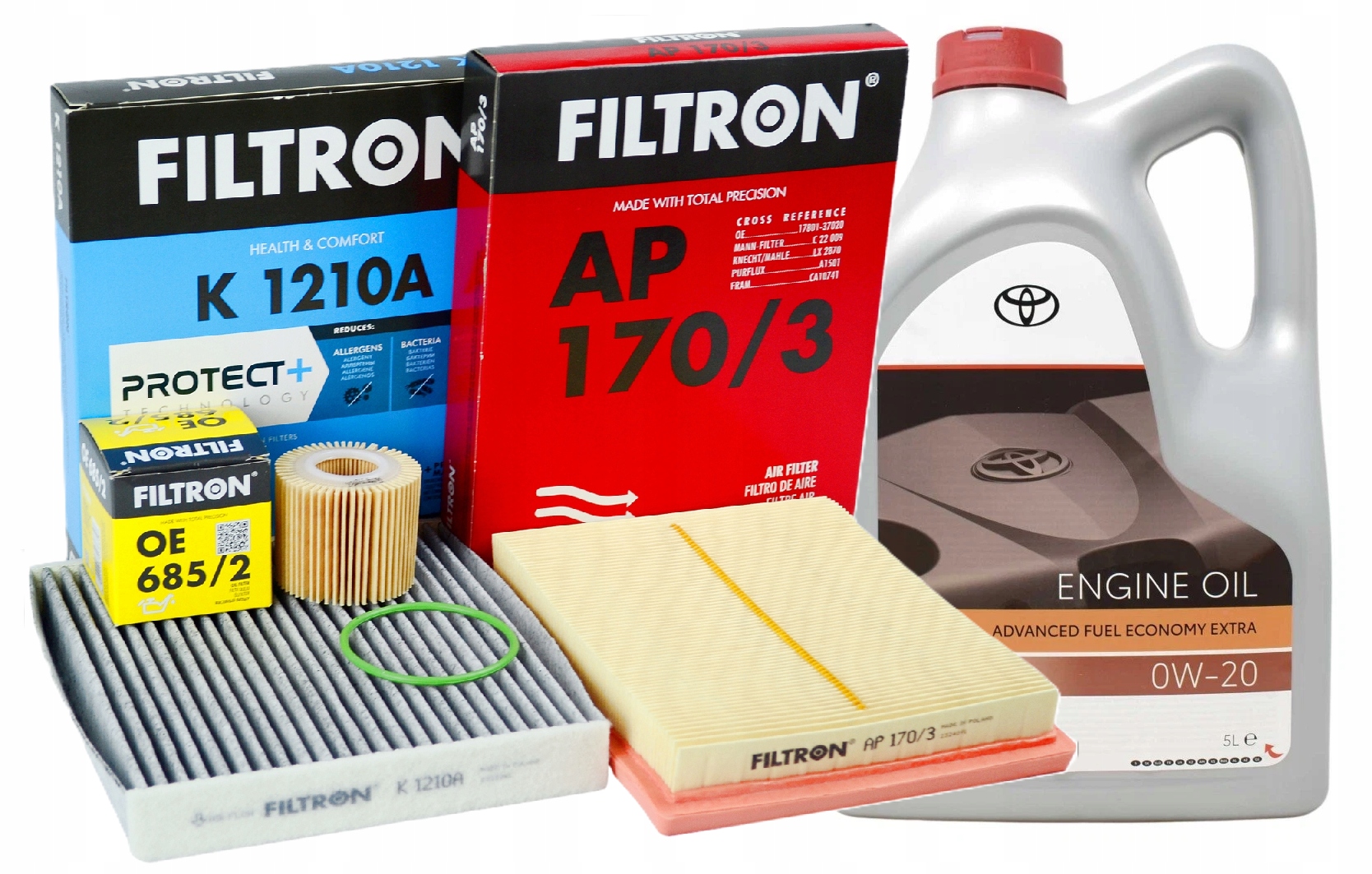 Sada filtrů Filtron Toyota Auris Prius 1.8 Hybrid Oe olej Toyota 0W-20