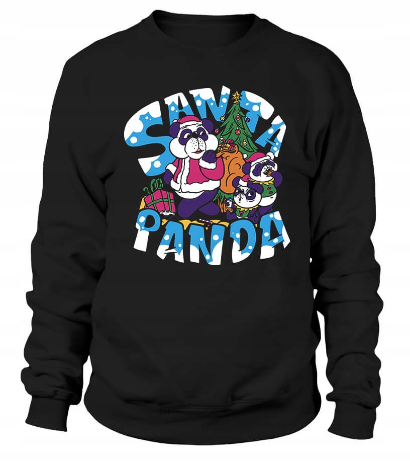 Pánská Mikina Santa Panda S Černá Dárek na Vánoce pro něj muže manžela Ch