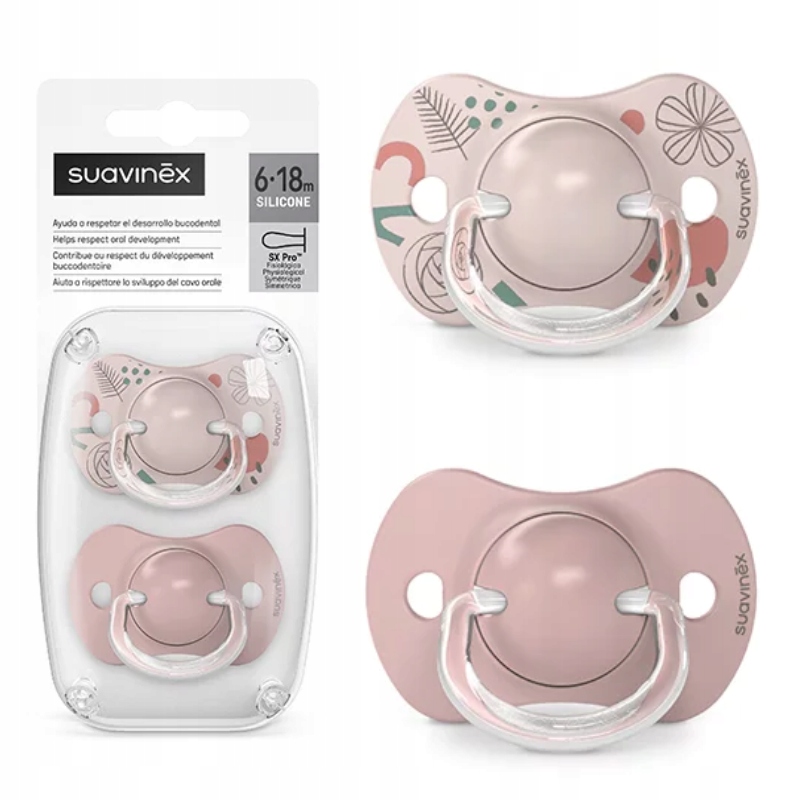 Smoczek Suavinex FIZJOLOGICZNY Płaski Symetryczny Silikonowy SX Pro 6-18 m