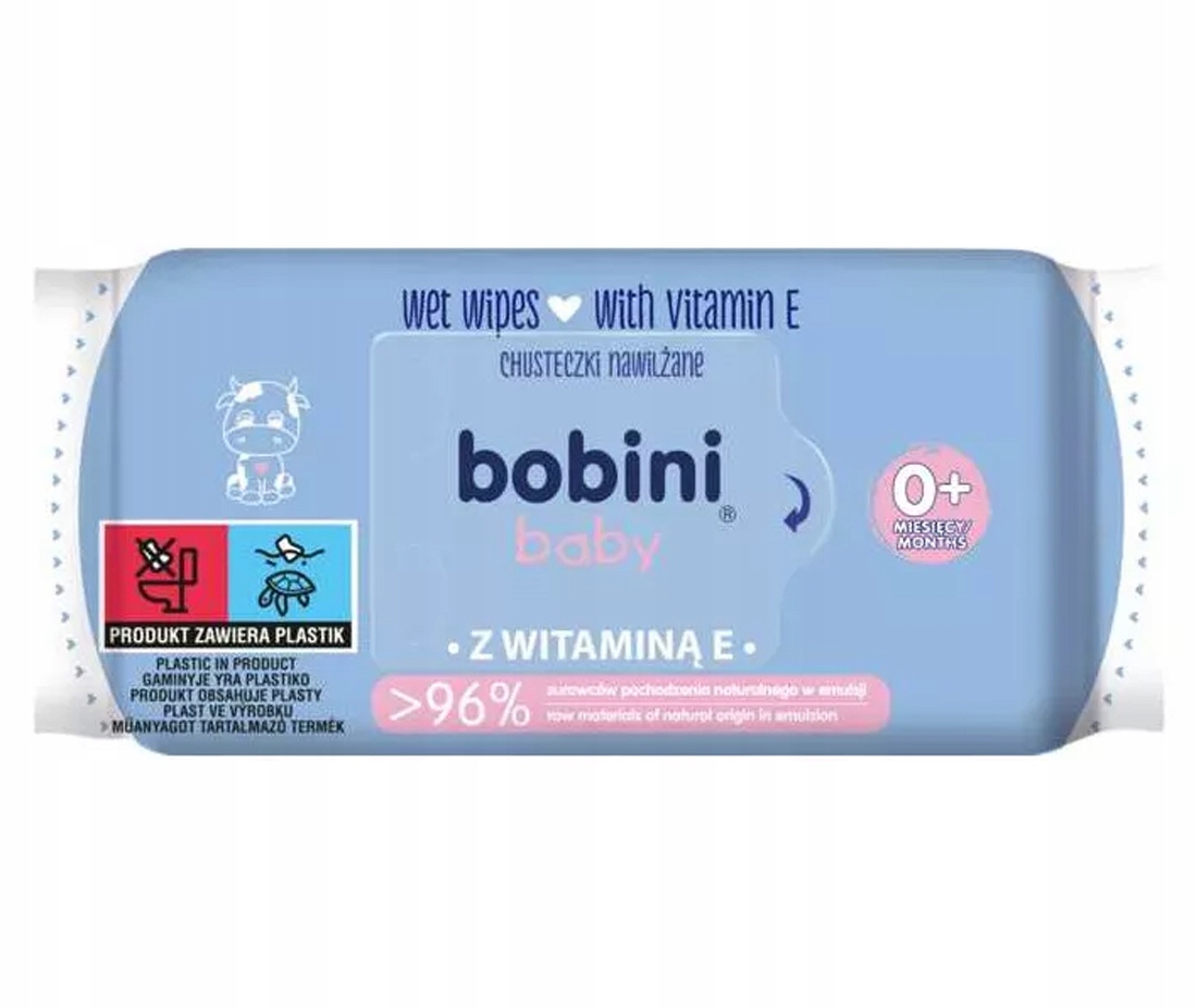 BOBINI Z WIT. E CHUSTECZKI NAWILŻANE DLA DZIECI I NIEMOWLĄT 60SZT