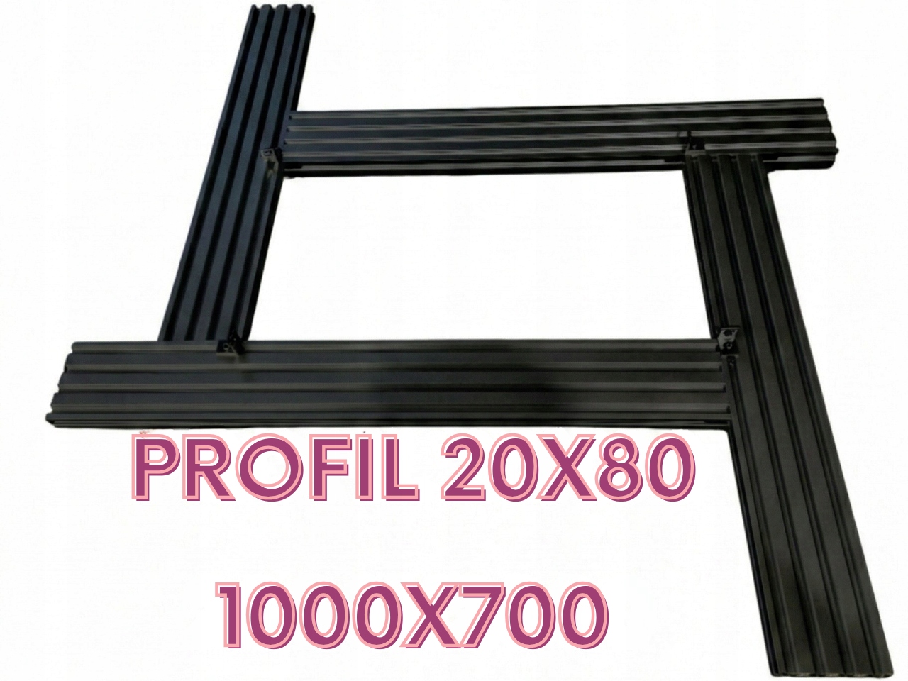 nastavitelná šablona pro frézování 1000x700 mm z profilu 20x80 Černá