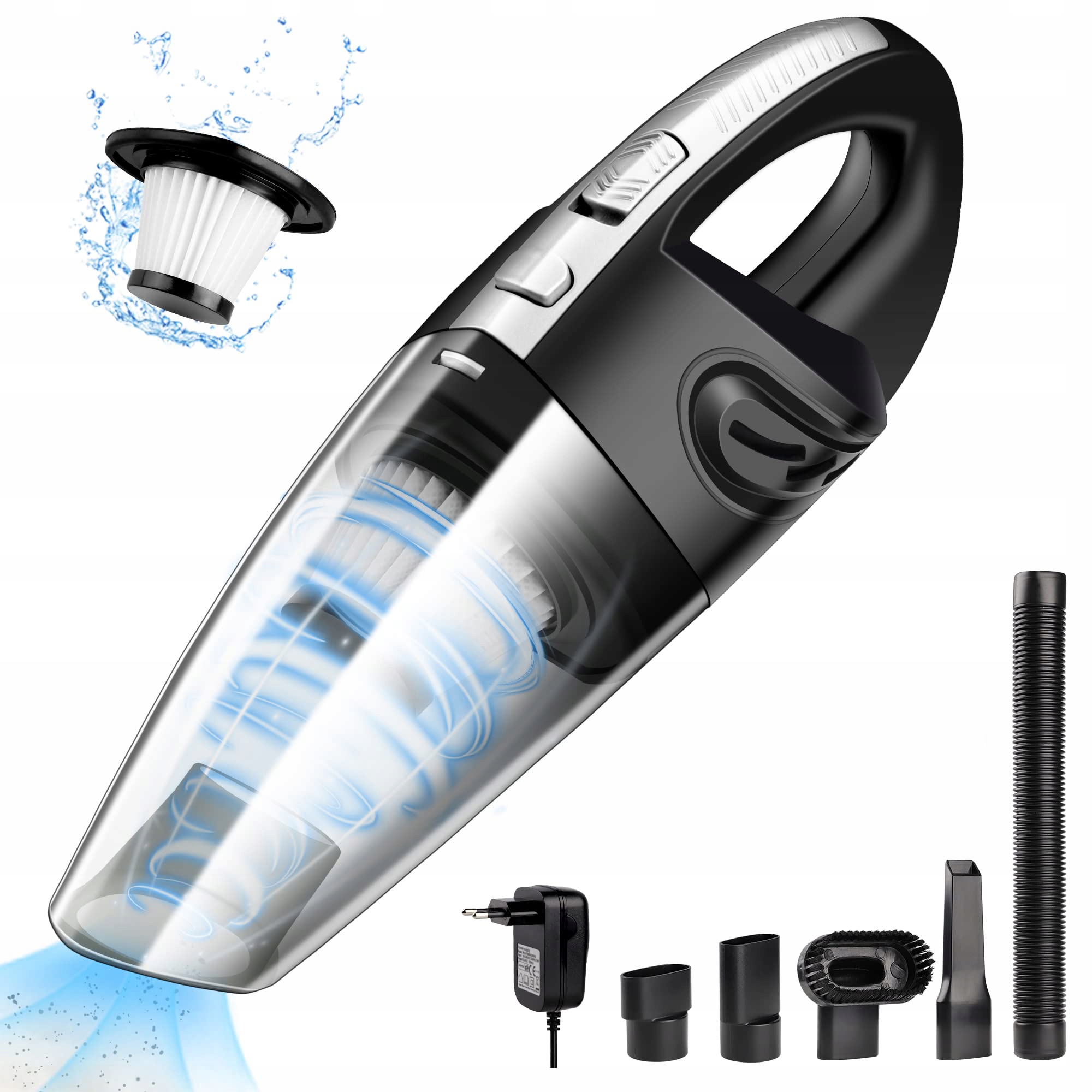 АВТОМОБИЛЬНЫЙ ПЫЛЕСОС HEPA ФИЛЬТР 120W АККУМУЛЯТОР