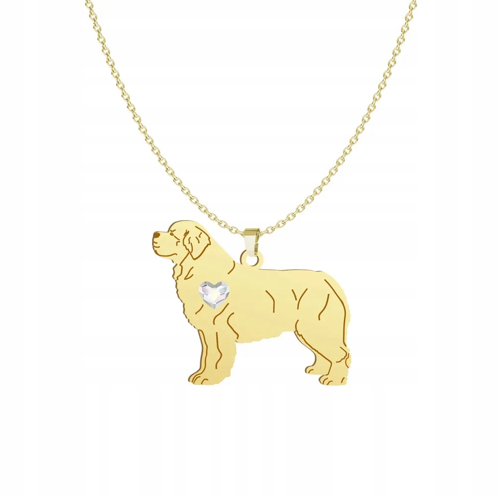 Zlatý náhrdelník s pejskem Novofundland 925 Šperky k narozeninám Gravírování