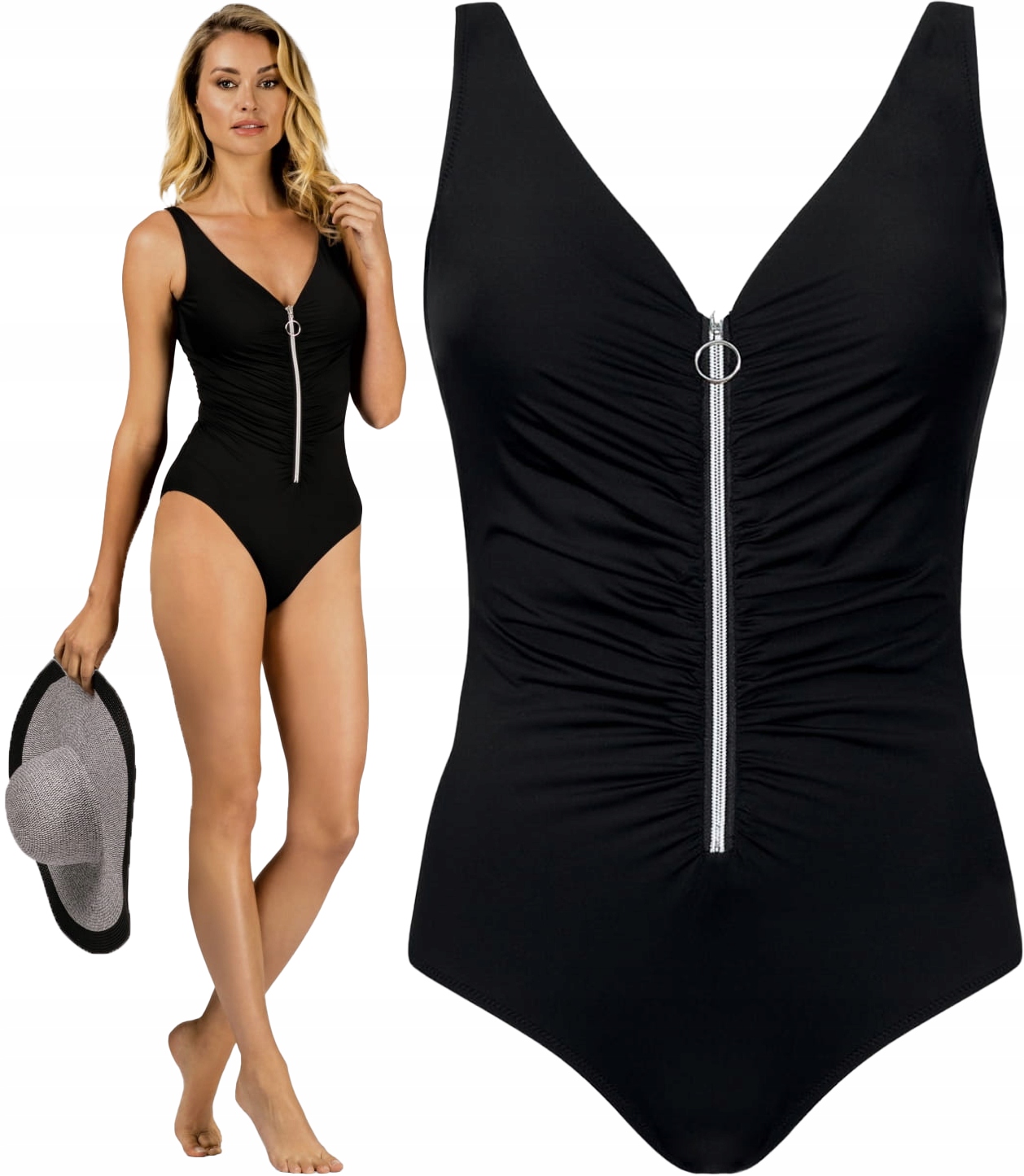 Jednodílné Plavky Feba F33B Černé 4XL