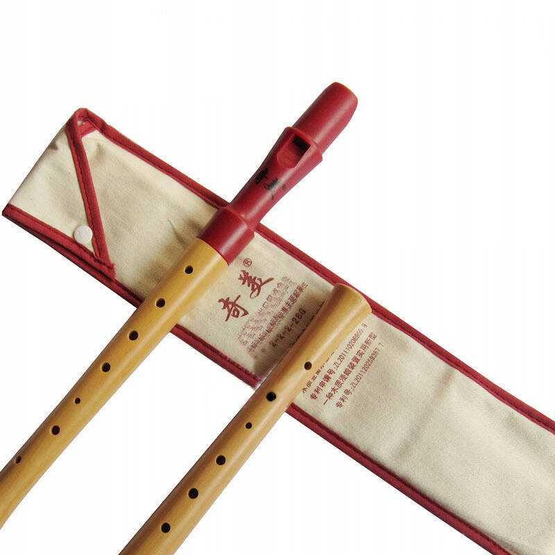 Kera Audio QM8A-28G-Red Flet prosty drewniany dla dziecka Sopranowy + ETUI Marka Kera