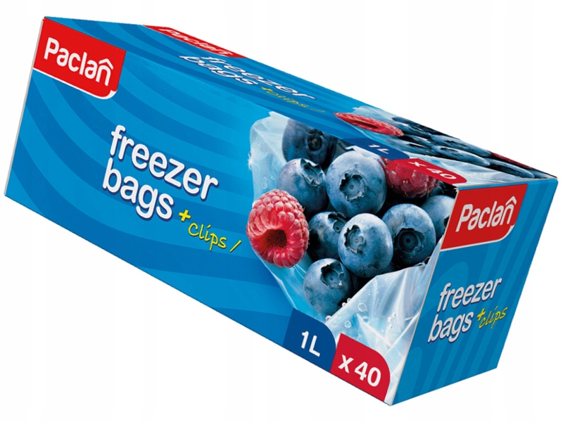 

Paclan Woreczki Na Mrożonki Z Klipsami 1L 40 Sztuk