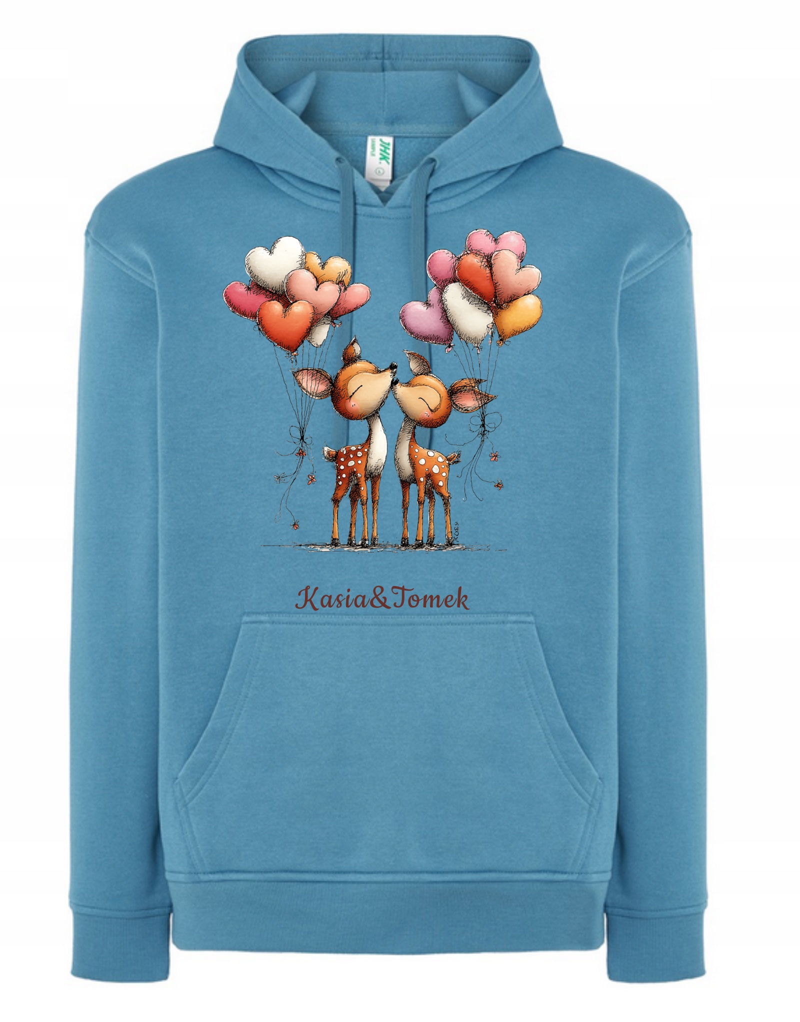 Mikina s kapucí Valentýnský potisk Vaše jména 3XL