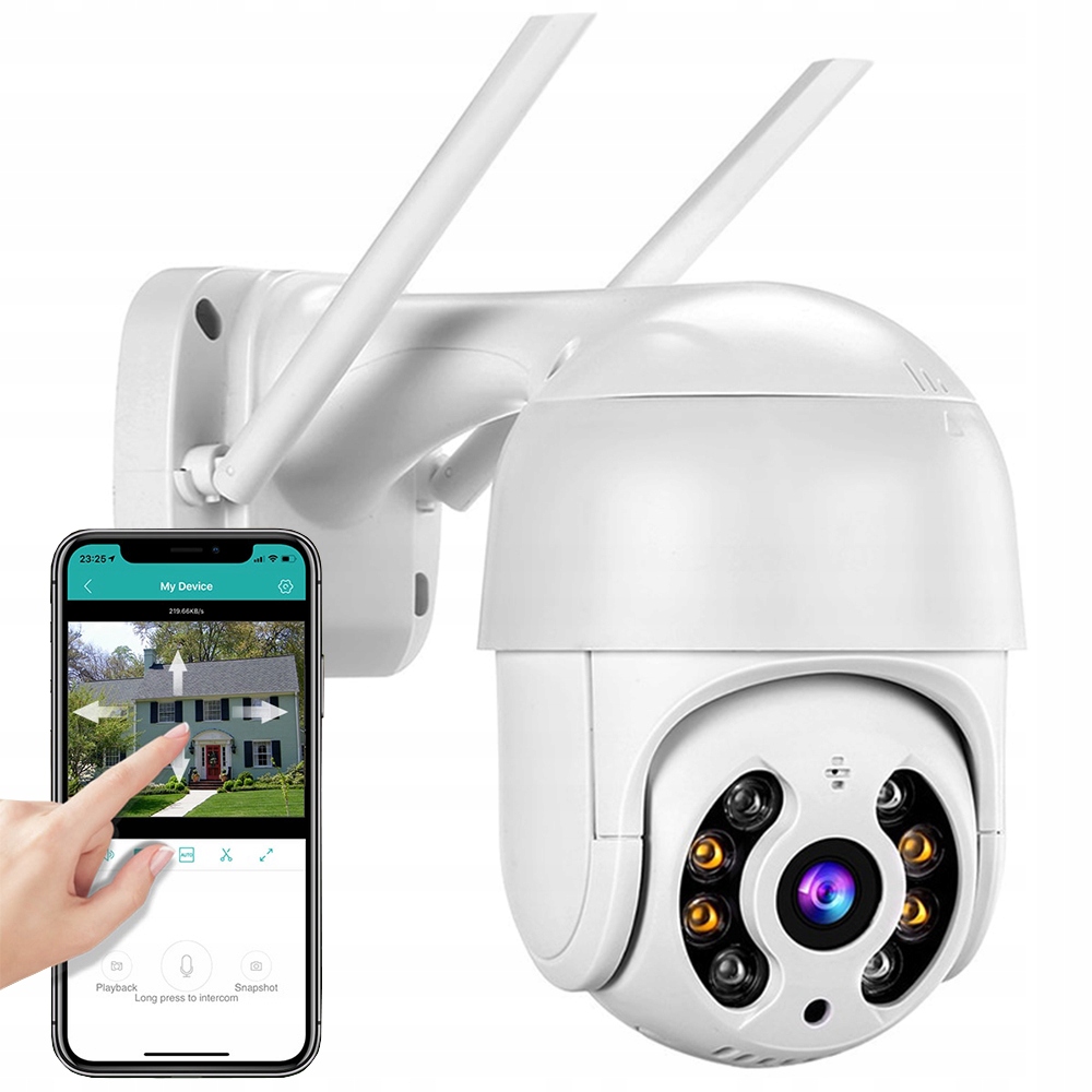 Venkovní Otočná Wifi Kamera S Plným Zoomem A Detektorem Pohybu IP66 Micro Sd