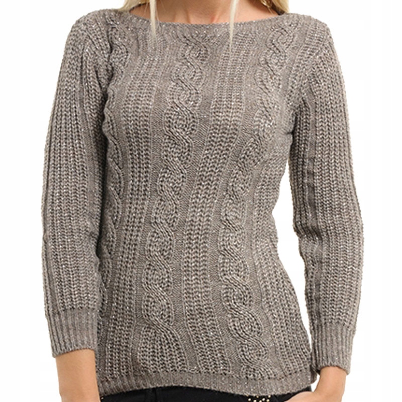 

F47 Sweter Damski Dł Rękaw Beż M/L/XL