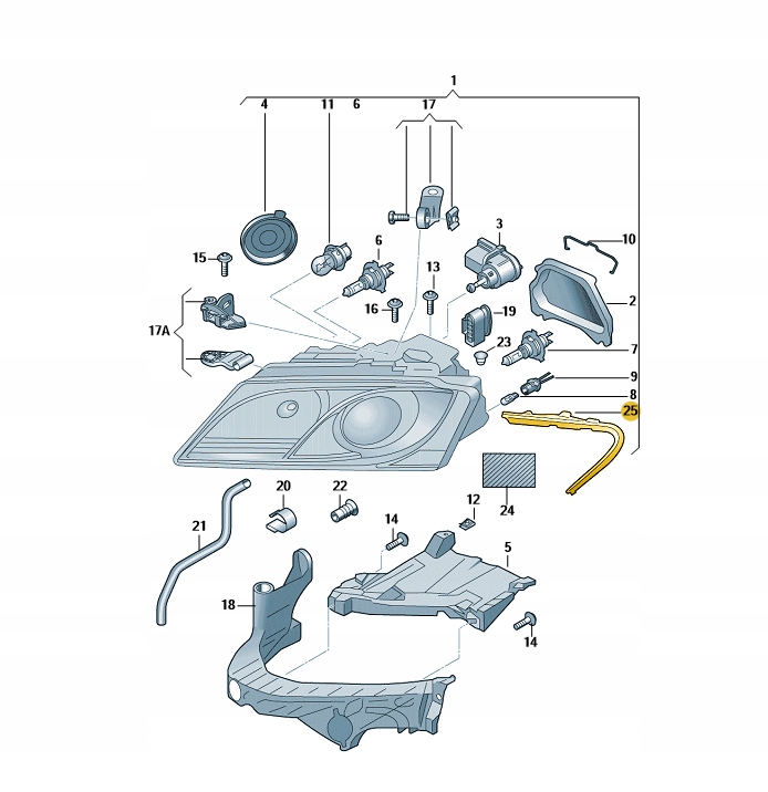 USZCZELKA REFLEKTORA RAMKA AUDI A5 B8 RS5 LEWA Parts manufacturer Audi original OE