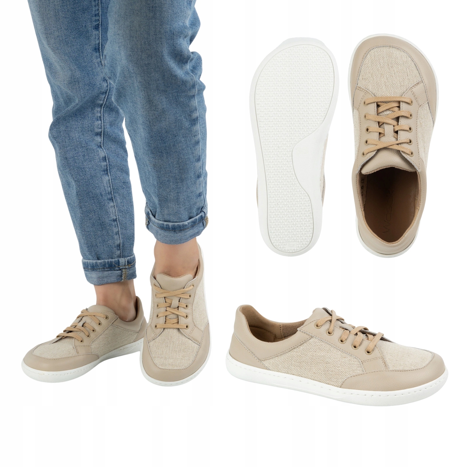 Dámské barefoot boty minimalistické kožené Len 0772W ecru 36