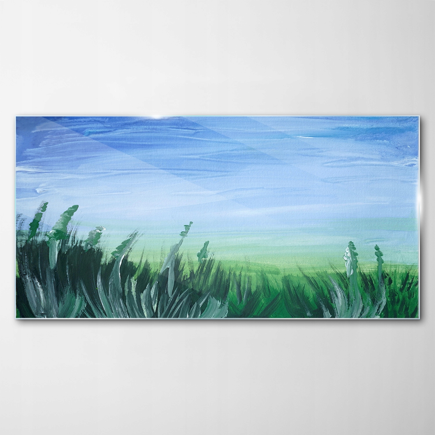 

Hartowany Obraz Szklany Łąka Niebo Trawa 120x60