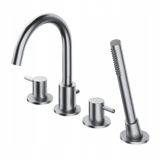 Y 4-otvorová vaňová batéria, brúsený nikel