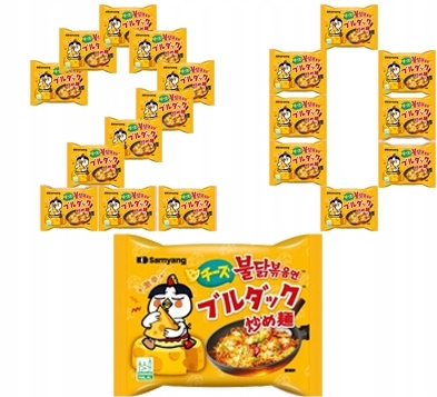 Levně 20x Polévka Buldak Cheese Hot Chicken Sýr 140G Ramen Ostrá Korea