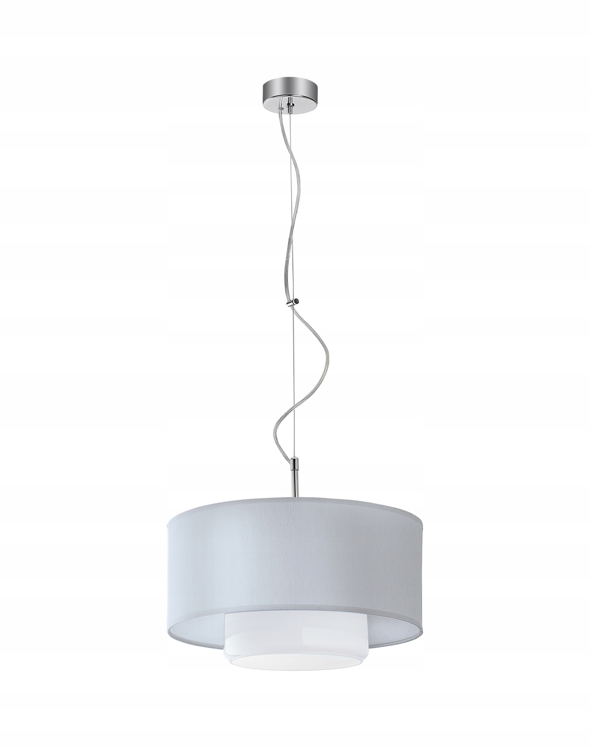 Závěsná stříbrná lampa Jupiter Aveo 1xE27 15W s chromovaným skleněným stínidlem