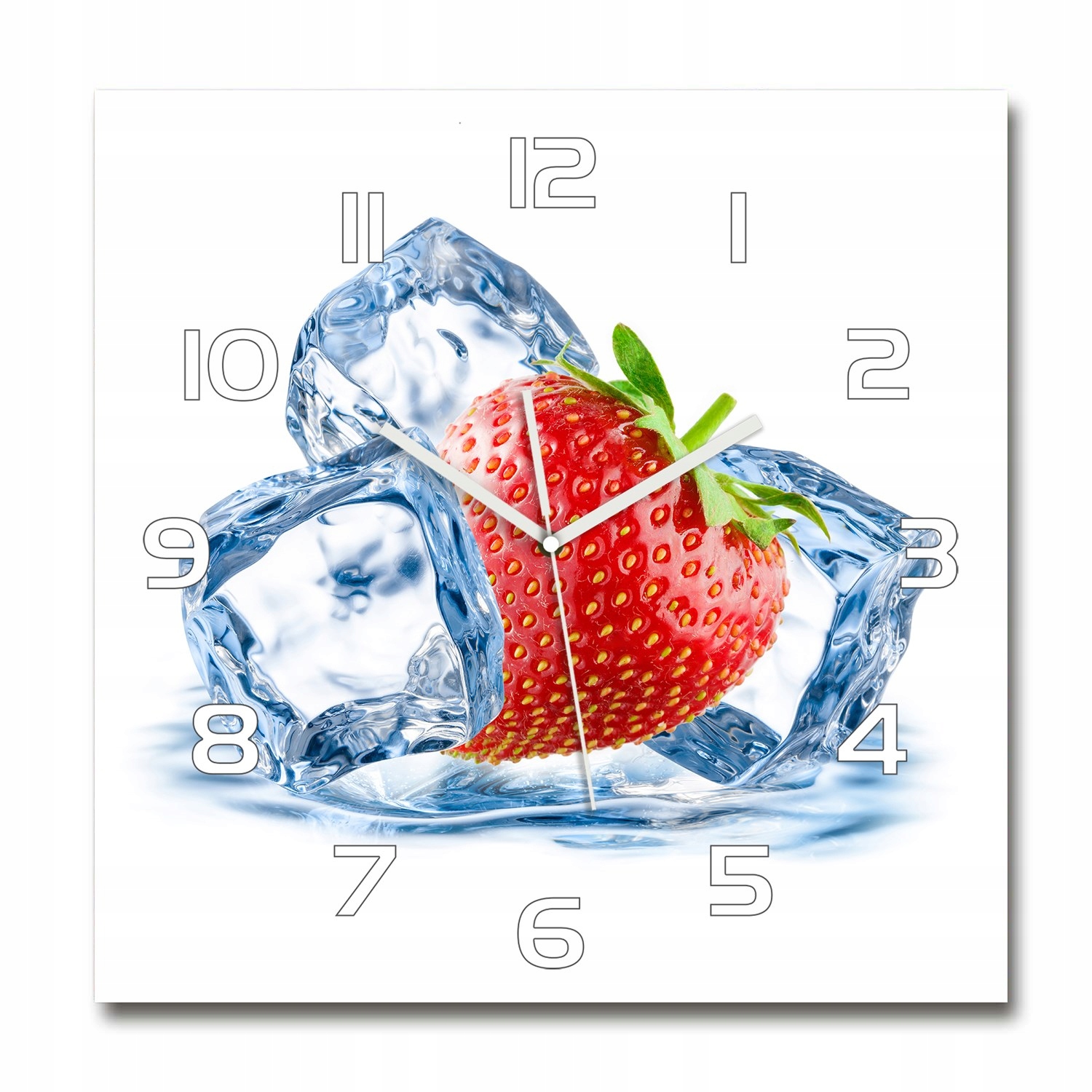 

Nowoczesny szklany zegar Truskawka z lodem 60x60cm