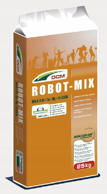 DCM Organicko-minerální hnojivo Robot-Mix, Npk 8-3-18+Ca+Mg+Fe+Bacillis 25 kg