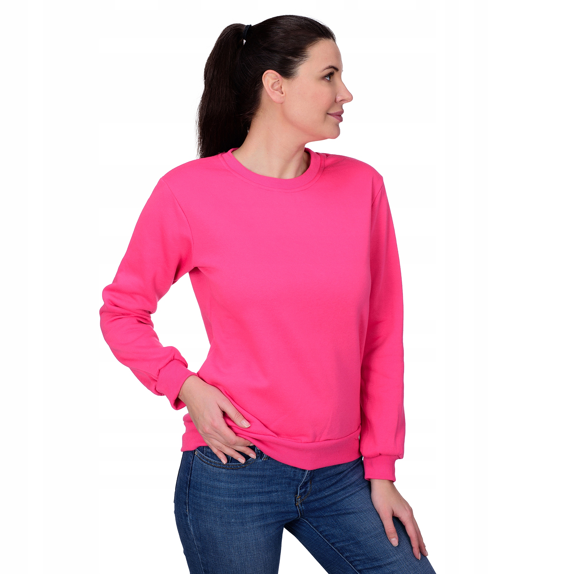 

D01 r. S Gładka Bluza Damska Bawełna