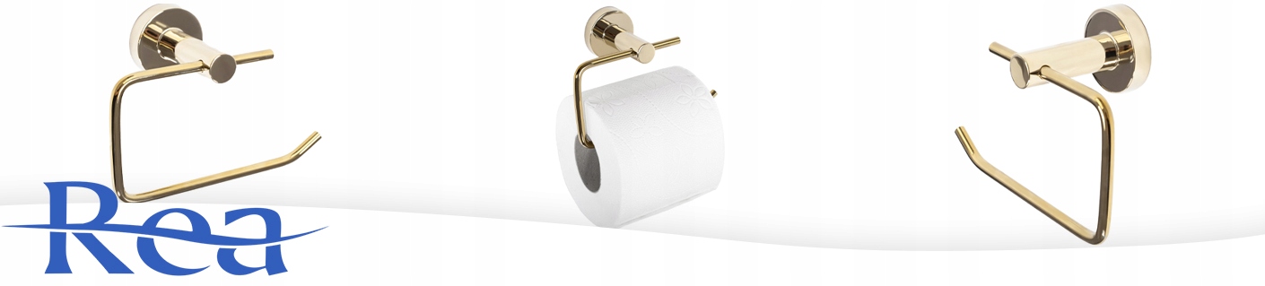 UCHWYT NA PAPIER TOALETOWY METALOWY ZŁOTY GOLD Wysokość produktu 9 cm