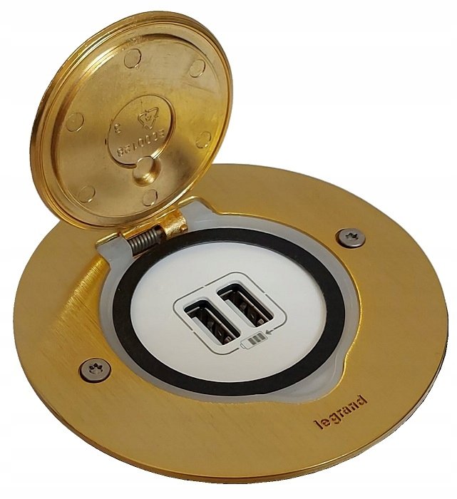 Podlahová zásuvka s Usb Zlatá mosadz Legrand