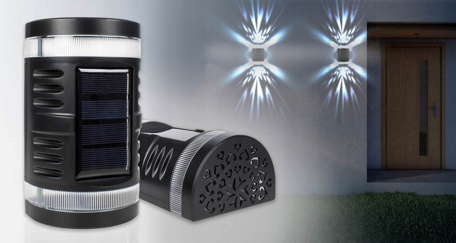 KINKIET z FOTOWOLTAIKĄ Góra Dół 6500k Wzory Stan opakowania oryginalne