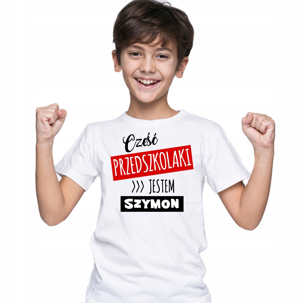 

Koszulka Cześć Przedszkolaki z imieniem T-shirt Bk