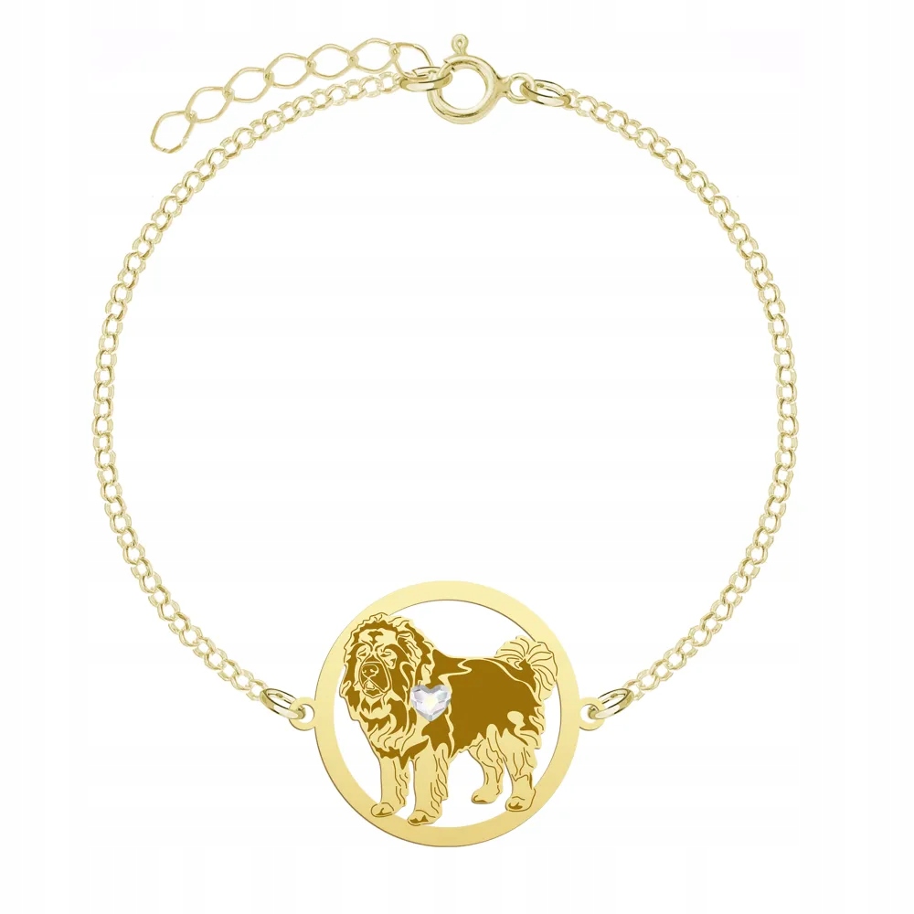 Zlatý náramek s psem Kavkazský ovčák 925 Šperky Dárek Gravírování