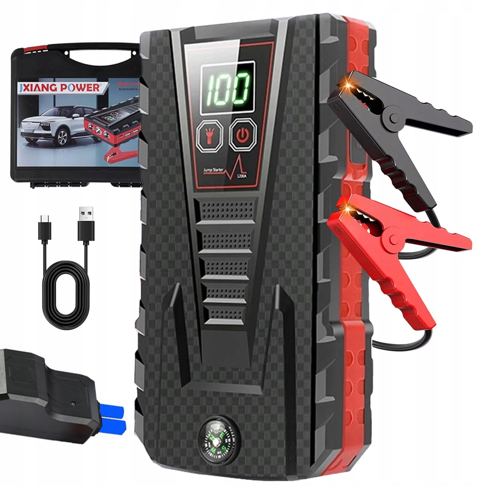 Startovací powerbanka do auta 6000 mAh 12 V s svítilnou a Usb