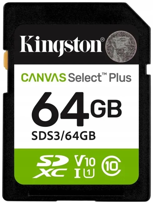 Kingston 64GB Sdxc Canvas Plus Class10 Uhs-i 100MB/s Read Flash Card Gen3
