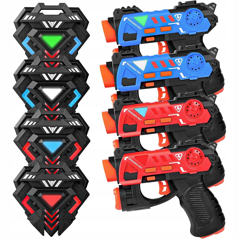 PISTOLET LASEROWY PAINTBALL LASER TAG 4 MODE ZESTAW×4LED Dla Gra Strzelanka