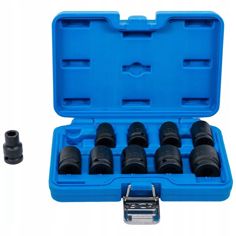 Sada 10 šestihranných rázových nástavců 10-24 mm s pohonem 12,5 mm (1/2"), Bgs