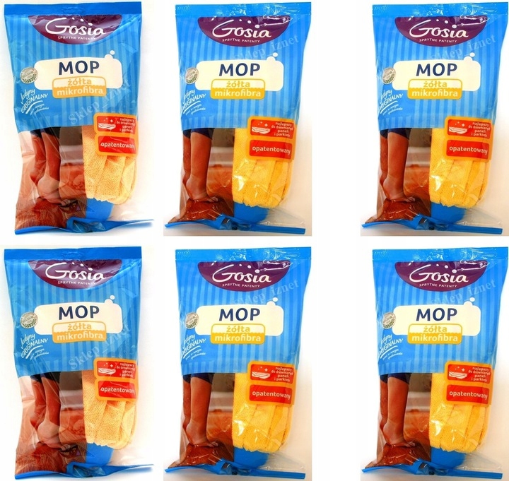 Levně Gosia Zásoba Mop z mikrovlákna žlutý 6x Zásoba